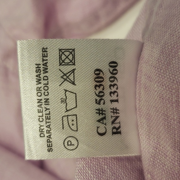 MATTUSO Shirt 100% Linen Violet Long Sleeve Men's Size Large - Picture 5 of 13